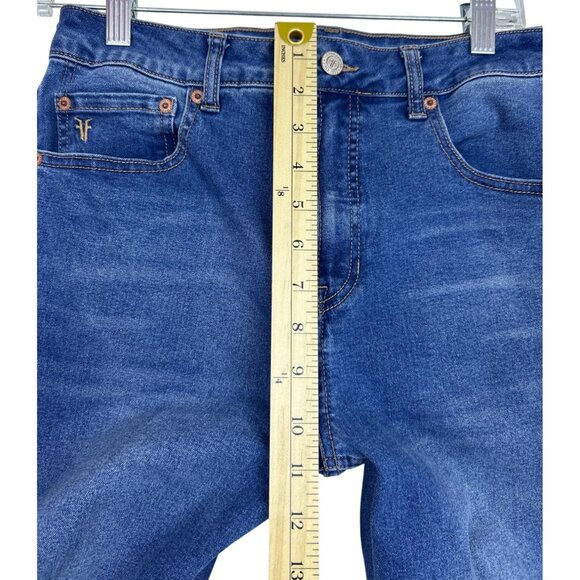 Frye High Waisted Cropped Straight Leg Denim Jeans 5 pocket Women's Size 6/28 - Picture 4 of 11